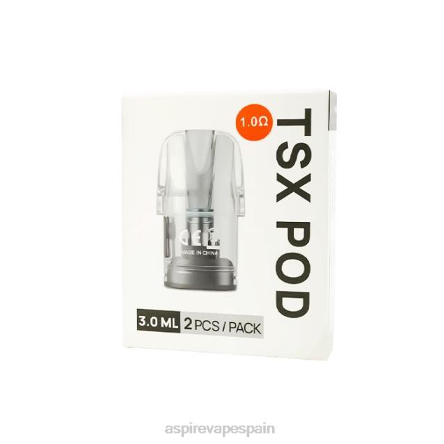 Aspire Tsx Pod 1,0 ohmios (3,0 ml)/2 unidades por paquete (compatible con cyber s y cyber x) TT224234 Aspire vape kit